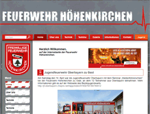 Tablet Screenshot of feuerwehr-hoehenkirchen.de